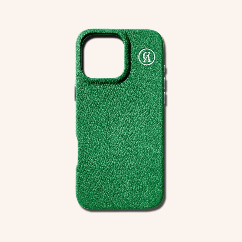 เคสหนังแท้ iPhone 16 (ไอโฟน) สีฟอเรส - Genuine Leather Case iPhone 16 Forest Color