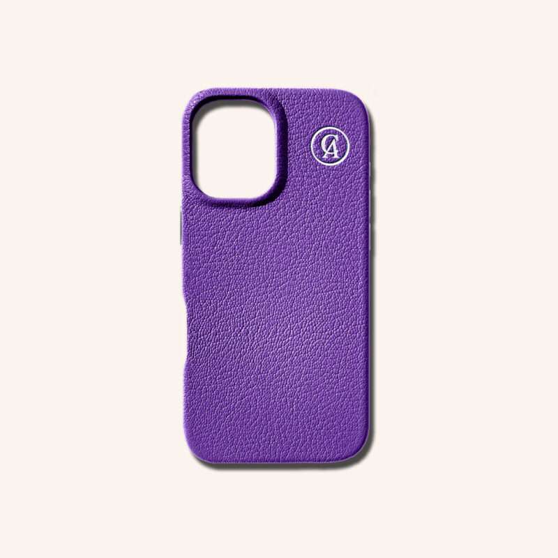 เคสหนังแท้ iPhone 16 (ไอโฟน) สีม่วงอเมทิส - Genuine Leather Case iPhone 16 Amethyst Color