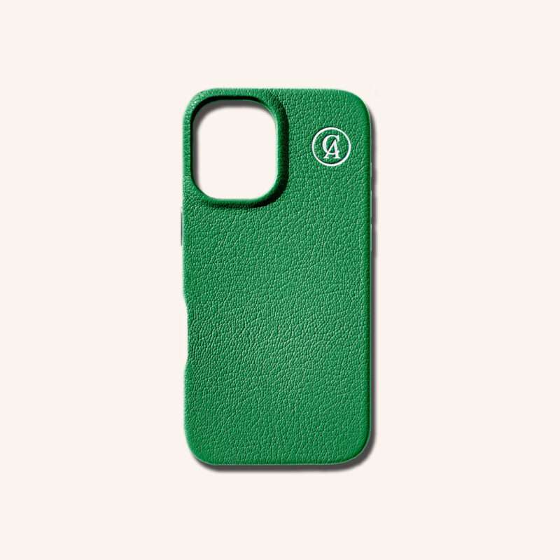 เคสหนังแท้ iPhone 16 (ไอโฟน) สีฟอเรส - Genuine Leather Case iPhone 16 Forest Color