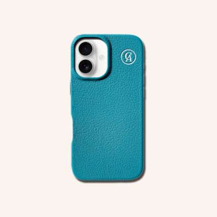 เคสหนังแท้ iPhone 16 (ไอโฟน) สีฟ้าฮาวาย - Genuine Leather Case iPhone 16 Hawaii Color