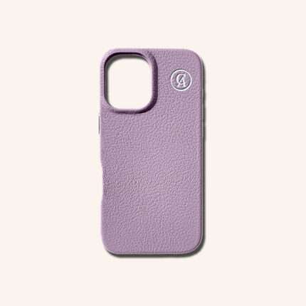 เคสหนังแท้ iPhone 16 (ไอโฟน) สีม่วงลาเวนเดอร์ - Genuine Leather Case iPhone 16 Lavender Color