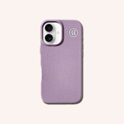 เคสหนังแท้ iPhone 16 (ไอโฟน) สีม่วงลาเวนเดอร์ - Genuine Leather Case iPhone 16 Lavender Color