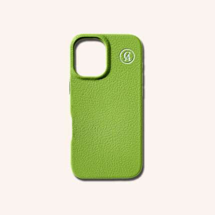 เคสหนังแท้ iPhone 16 (ไอโฟน) สีเขียวไลม์ - Genuine Leather Case iPhone 16 Lime Color