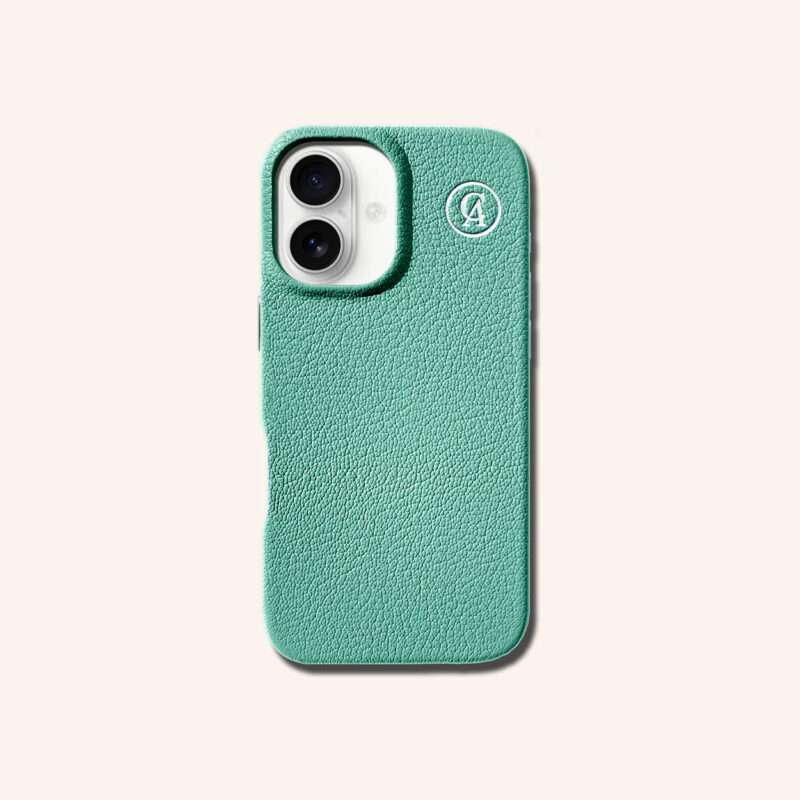 เคสหนังแท้ iPhone 16 (ไอโฟน) สีมิ้น - Genuine Leather Case iPhone 16 Mint Color