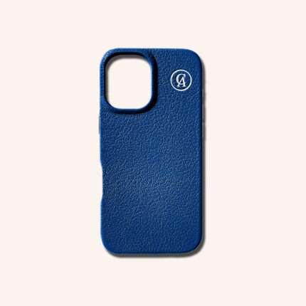 เคสหนังแท้ iPhone 16 (ไอโฟน) สีน้ำเงินโอเชียน - Genuine Leather Case iPhone 16 Ocean Color