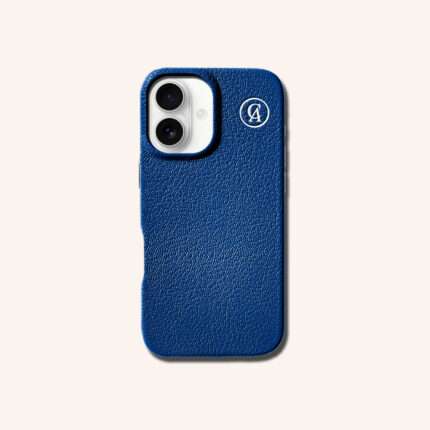 เคสหนังแท้ iPhone 16 (ไอโฟน) สีน้ำเงินโอเชียน - Genuine Leather Case iPhone 16 Ocean Color