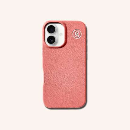 เคสหนังแท้ iPhone 16 (ไอโฟน) สีพีช - Genuine Leather Case iPhone 16 Peach Color