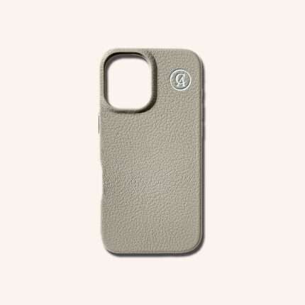เคสหนังแท้ iPhone 16 (ไอโฟน) สีเทาพิวเทอร์ - Genuine Leather Case iPhone 16 Pewter Color