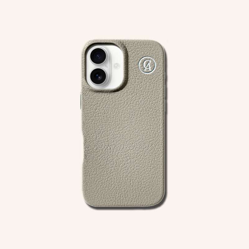 เคสหนังแท้ iPhone 16 (ไอโฟน) สีเทาพิวเทอร์ - Genuine Leather Case iPhone 16 Pewter Color