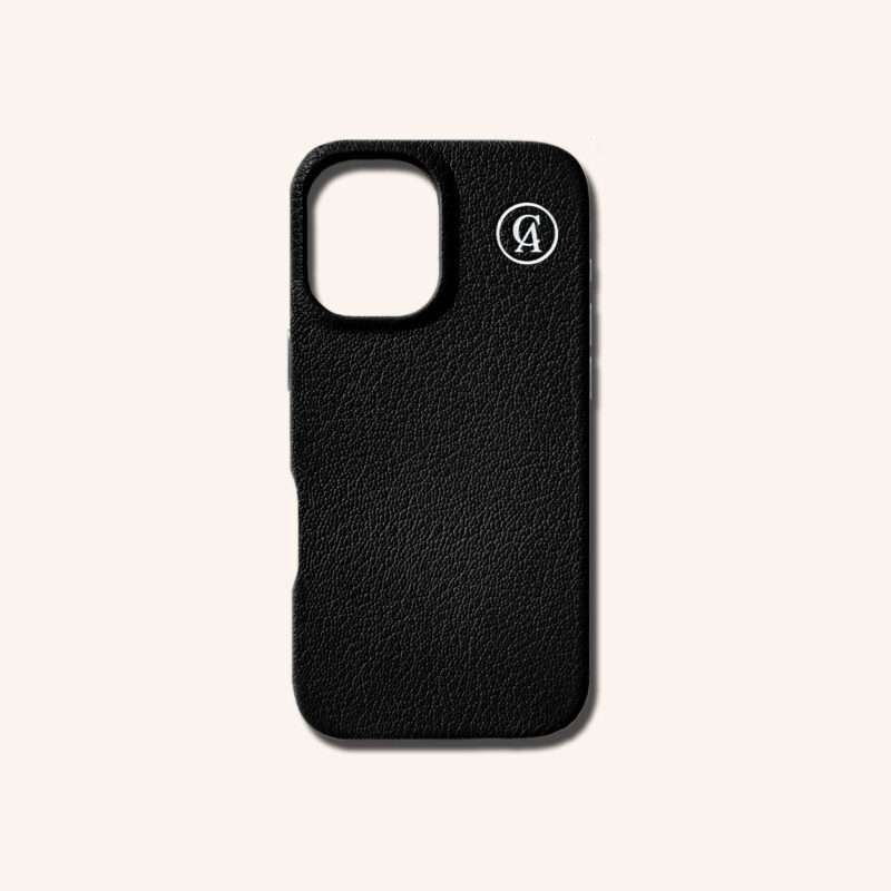 เคสหนังแท้ iPhone 16 (ไอโฟน) สีดำอีกา - Genuine Leather Case iPhone 16 Raven Color