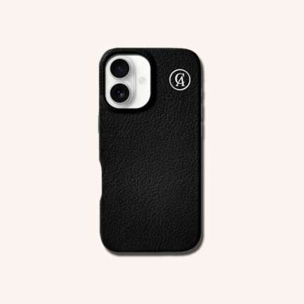 เคสหนังแท้ iPhone 16 (ไอโฟน) สีดำอีกา - Genuine Leather Case iPhone 16 Raven Color