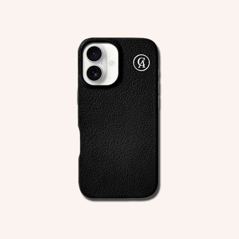 เคสหนังแท้ iPhone 16 (ไอโฟน) สีดำอีกา - Genuine Leather Case iPhone 16 Raven Color