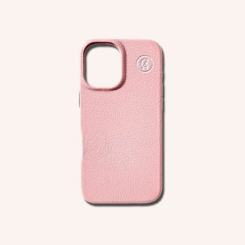 เคสหนังแท้ iPhone 16 (ไอโฟน) สีชมพูซากุระ - Genuine Leather Case iPhone 16 Sakura Color