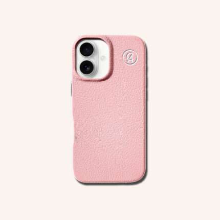 เคสหนังแท้ iPhone 16 (ไอโฟน) สีชมพูซากุระ - Genuine Leather Case iPhone 16 Sakura Color