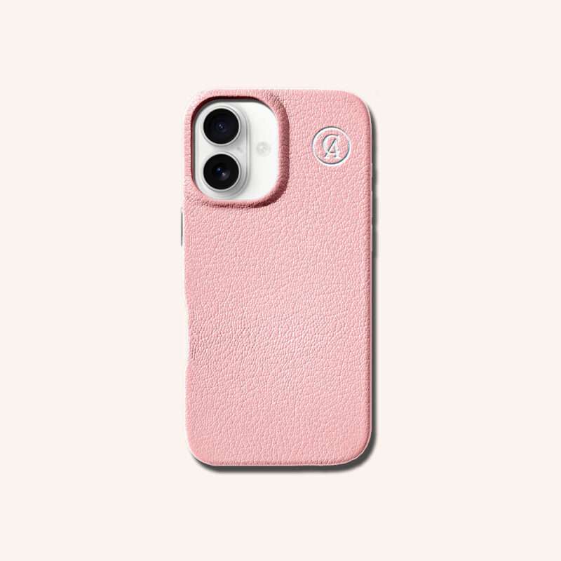 เคสหนังแท้ iPhone 16 (ไอโฟน) สีชมพูซากุระ - Genuine Leather Case iPhone 16 Sakura Color