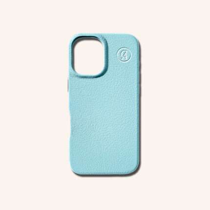 เคสหนังแท้ iPhone 16 (ไอโฟน) สีฟ้าสกาย - Genuine Leather Case iPhone 16 Sky Color