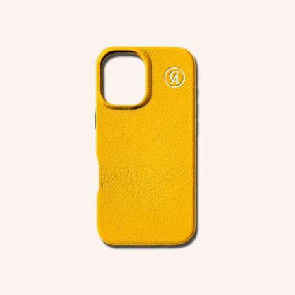 เคสหนังแท้ iPhone 16 (ไอโฟน) สีเหลืองโซร่า - Genuine Leather Case iPhone 16 Solar Color