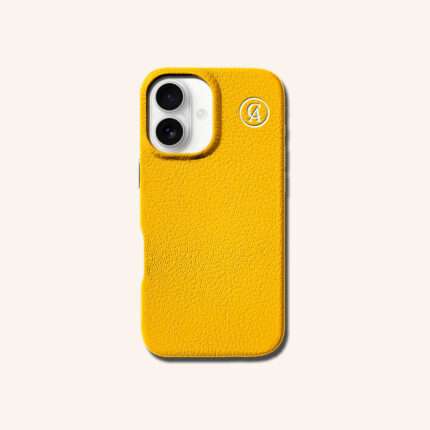 เคสหนังแท้ iPhone 16 (ไอโฟน) สีเหลืองโซร่า - Genuine Leather Case iPhone 16 Solar Color