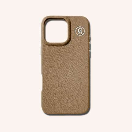 เคสหนังแท้ iPhone 16 (ไอโฟน) สีอัลมอน - Genuine Leather Case iPhone 16 Almond Color - iPhone 16 Pro Max