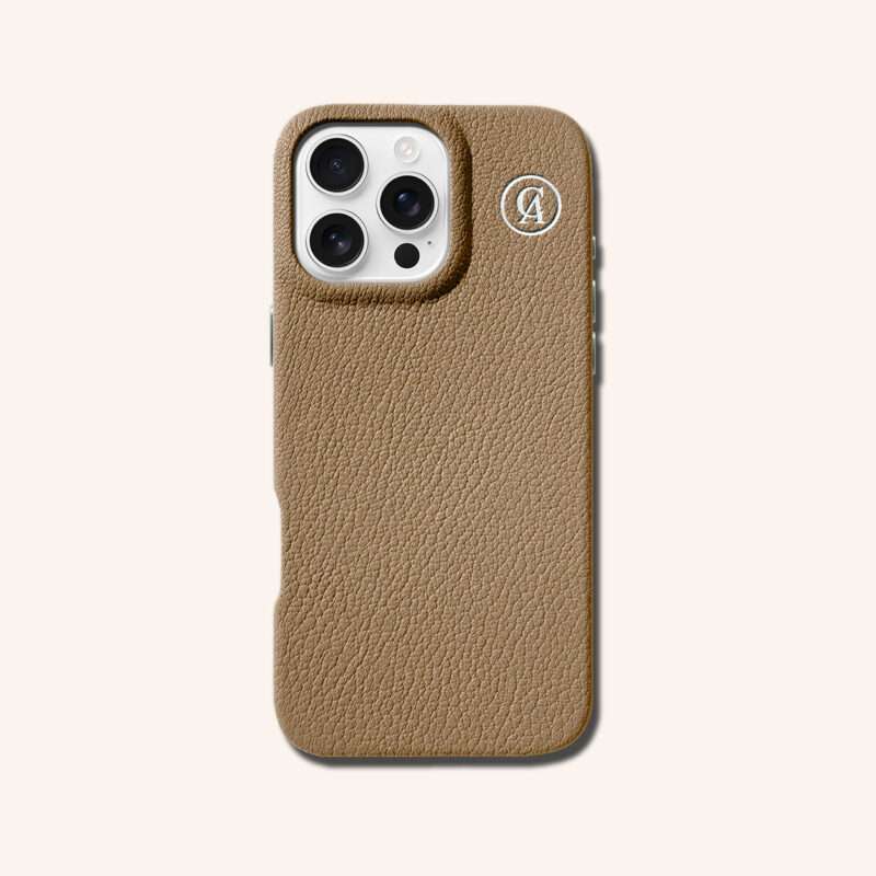 เคสหนังแท้ iPhone 16 (ไอโฟน) สีอัลมอน - Genuine Leather Case iPhone 16 Almond Color - iPhone 16 Pro Max