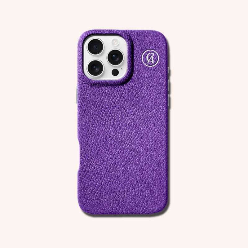 เคสหนังแท้ iPhone 16 (ไอโฟน) สีม่วงอเมทิส - Genuine Leather Case iPhone 16 Amethyst Color - iPhone 16 Pro Max