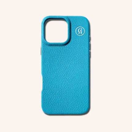 เคสหนังแท้ iPhone 16 (ไอโฟน) สีฟ้าแอททอล - Genuine Leather Case iPhone 16 Atoll Color - iPhone 16 Pro Max