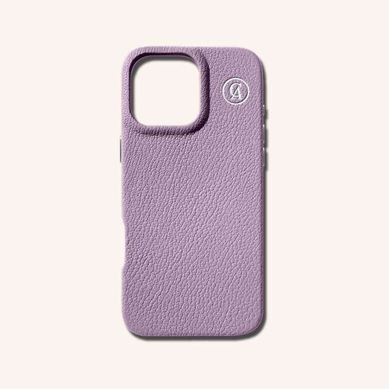 เคสหนังแท้ iPhone 16 (ไอโฟน) สีม่วงลาเวนเดอร์ - Genuine Leather Case iPhone 16 Lavender Color - iPhone 16 Pro Max