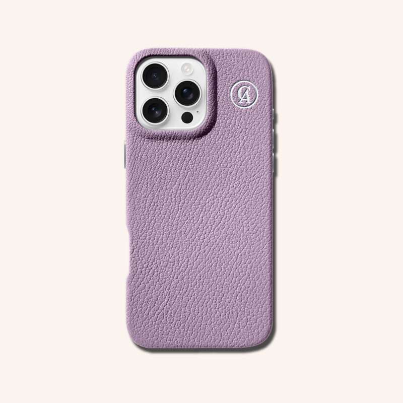 เคสหนังแท้ iPhone 16 (ไอโฟน) สีม่วงลาเวนเดอร์ - Genuine Leather Case iPhone 16 Lavender Color - iPhone 16 Pro Max