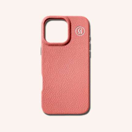 เคสหนังแท้ iPhone 16 (ไอโฟน) สีพีช - Genuine Leather Case iPhone 16 Peach Color - iPhone 16 Pro Max