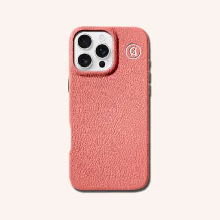 เคสหนังแท้ iPhone 16 (ไอโฟน) สีพีช - Genuine Leather Case iPhone 16 Peach Color - iPhone 16 Pro Max