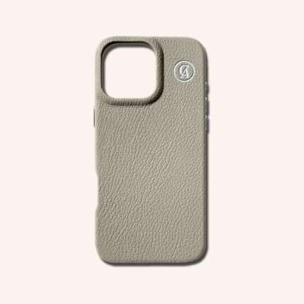 เคสหนังแท้ iPhone 16 (ไอโฟน) สีเทาพิวเทอร์ - Genuine Leather Case iPhone 16 Pewter Color - iPhone 16 Pro Max