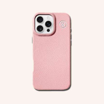 เคสหนังแท้ iPhone 16 (ไอโฟน) สีชมพูซากุระ - Genuine Leather Case iPhone 16 Sakura Color - iPhone 16 Pro Max