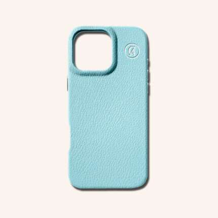 เคสหนังแท้ iPhone 16 (ไอโฟน) สีฟ้าสกาย - Genuine Leather Case iPhone 16 Sky Color - iPhone 16 Pro Max