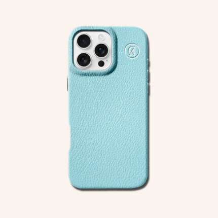 เคสหนังแท้ iPhone 16 (ไอโฟน) สีฟ้าสกาย - Genuine Leather Case iPhone 16 Sky Color - iPhone 16 Pro Max