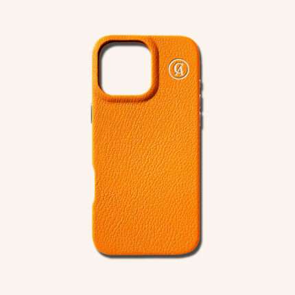 เคสหนังแท้ iPhone 16 (ไอโฟน) สีส้มแทนเจอริน - Genuine Leather Case iPhone 16 Tangerine Color - iPhone 16 Pro Max