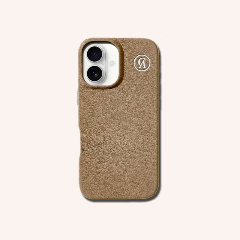 เคสหนังแท้ iPhone 16 (ไอโฟน) สีอัลมอน - Genuine Leather Case iPhone 16 Almond Color