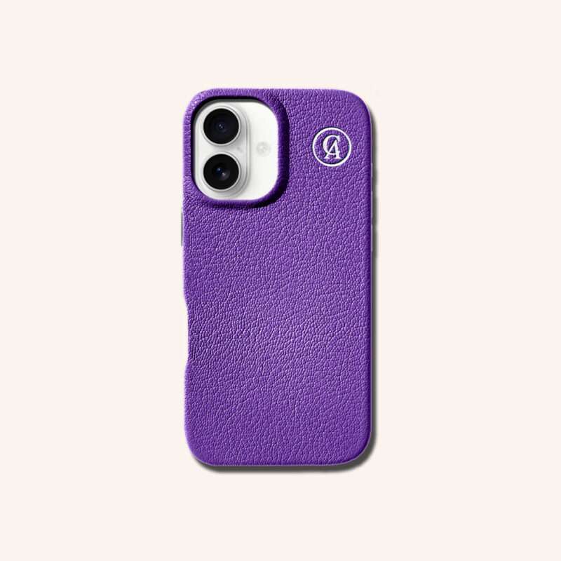 เคสหนังแท้ iPhone 16 (ไอโฟน) สีม่วงอเมทิส - Genuine Leather Case iPhone 16 Amethyst Color