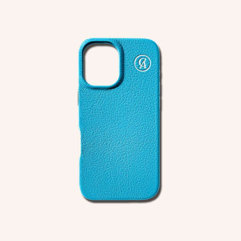 เคสหนังแท้ iPhone 16 (ไอโฟน) สีฟ้าแอททอล - Genuine Leather Case iPhone 16 Atoll Color