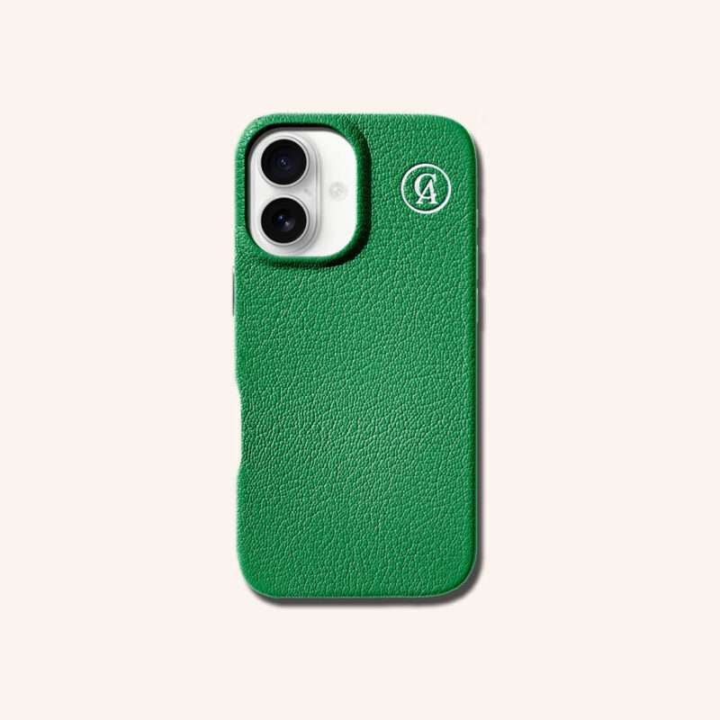 เคสหนังแท้ iPhone 16 (ไอโฟน) สีฟอเรส - Genuine Leather Case iPhone 16 Forest Color